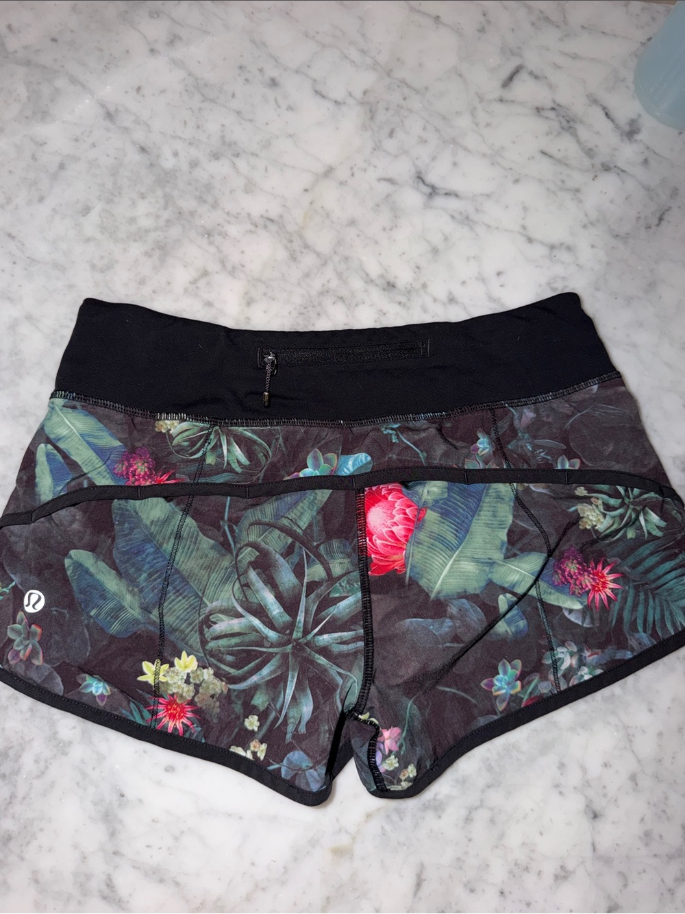 lululemon athletica Black Floral Athletic Shorts